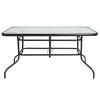 Ensemble de salle à manger de patio 5 pièces : table en verre, 4 chaises empilables flexibles