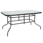 Ensemble de salle à manger de patio 5 pièces : table en verre, 4 chaises empilables flexibles