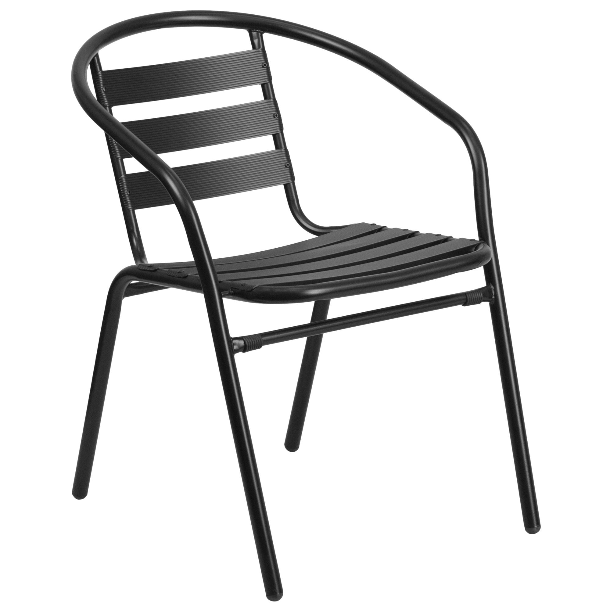 Ensemble de salle à manger de patio 5 pièces : table en verre, 4 chaises empilables flexibles