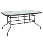 Ensemble de salle à manger de patio 5 pièces : table en verre, 4 chaises empilables flexibles