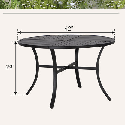 Ensemble de salle à manger de patio 5 pièces avec 4 chaises pivotantes en rotin et 1 table à cadre en métal - N/A