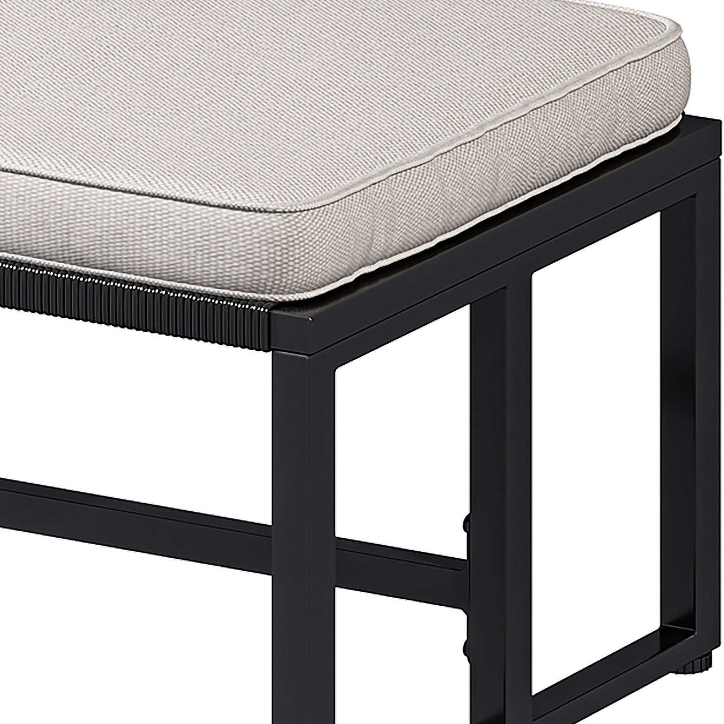Ensemble bistro 5 pièces en osier avec coussins - 23,2 L x 28 l x 30,7 H