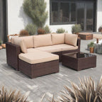 Ensemble de meubles d'extérieur sectionnels 5 pièces, ensemble de canapés en osier pour patio