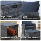 Ensemble de meubles de jardin en osier 5 pièces avec poufs et table basse