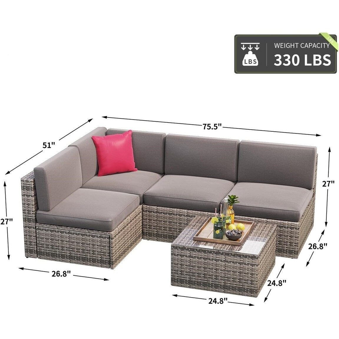 Ensembles de meubles de patio 5 pièces
