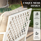Ensemble de meubles de jardin 5 places MAISON ARTS, 2 chaises en métal rembourrées, 1 canapé 3 places avec table basse en marbre