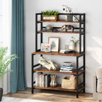 Étagère de rangement utilitaire à 5 niveaux pour four à micro-ondes, chariot de cuisine industriel avec clapier