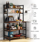 Étagère de rangement utilitaire à 5 niveaux pour four à micro-ondes, chariot de cuisine industriel avec clapier