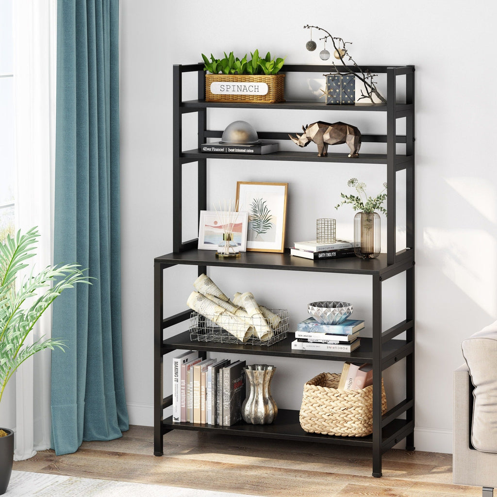 Étagère de rangement utilitaire à 5 niveaux pour four à micro-ondes, chariot de cuisine industriel avec clapier