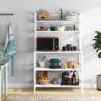 Étagère de rangement utilitaire à 5 niveaux pour four à micro-ondes, chariot de cuisine industriel avec clapier