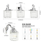 Luminaires de salle de bain modernes en cristal à 5 ​​lumières