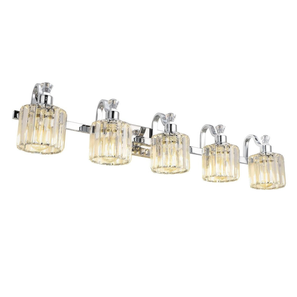 Luminaires de salle de bain modernes en cristal à 5 ​​lumières