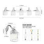 Luminaires de salle de bain modernes en cristal à 5 ​​lumières