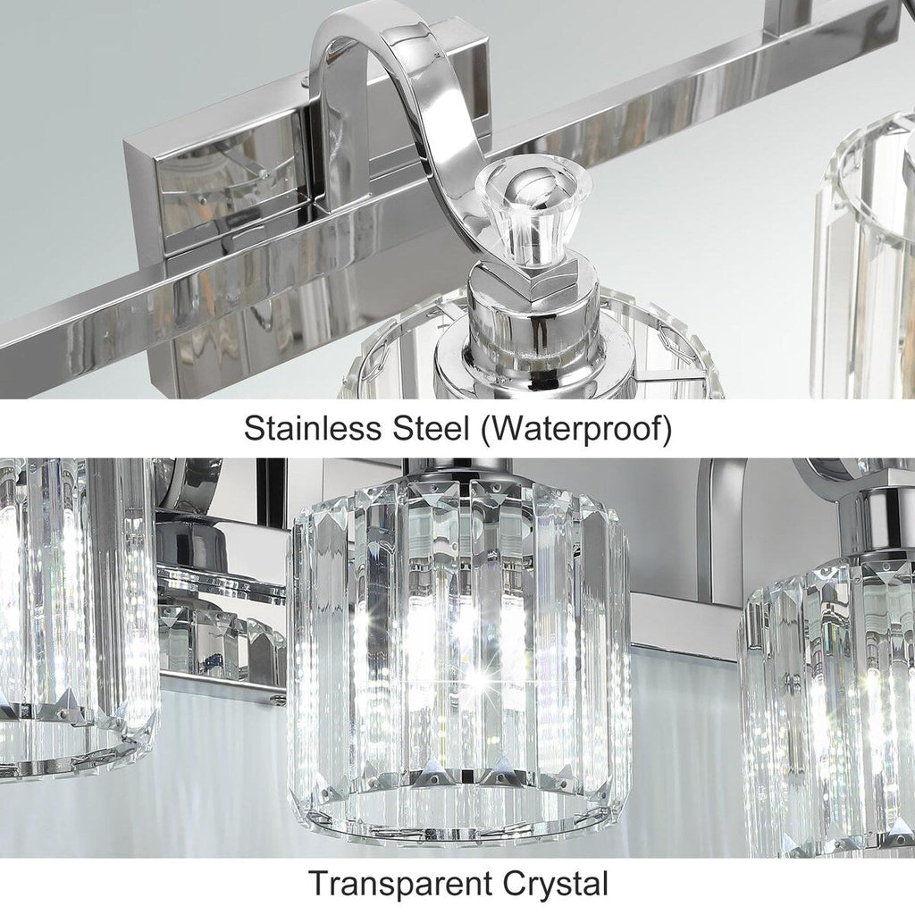 Luminaires de salle de bain modernes en cristal à 5 ​​lumières
