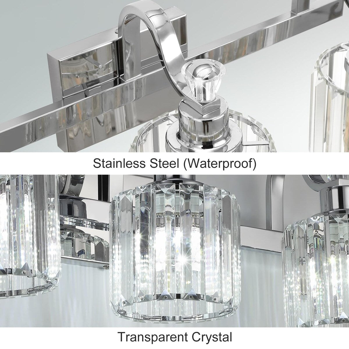 Luminaires de salle de bain modernes en cristal à 5 ​​lumières