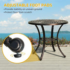 Ensemble de salle à manger de patio en aluminium moulé 5 pièces avec trou pour parasol