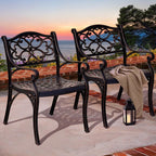 Ensemble de salle à manger de patio en aluminium moulé 5 pièces avec trou pour parasol