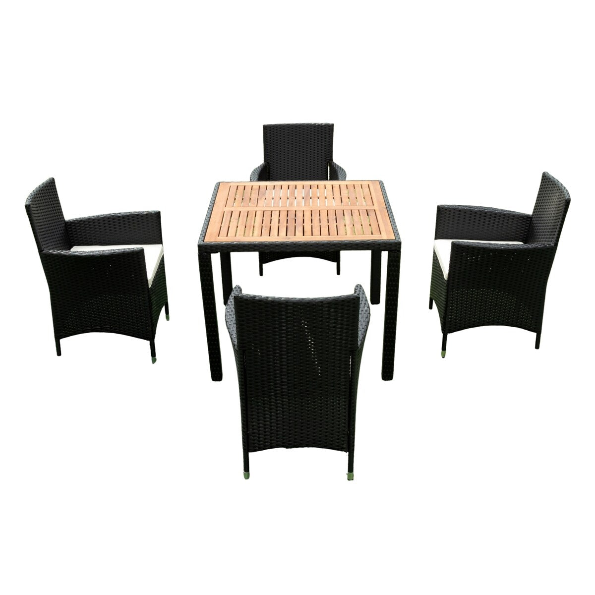 Ensemble de salle à manger d'extérieur en osier 5 pièces pour patio