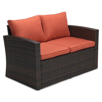 Ensemble de meubles de patio en osier de 5 pièces