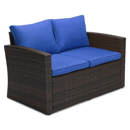 Ensemble de meubles de patio en osier de 5 pièces