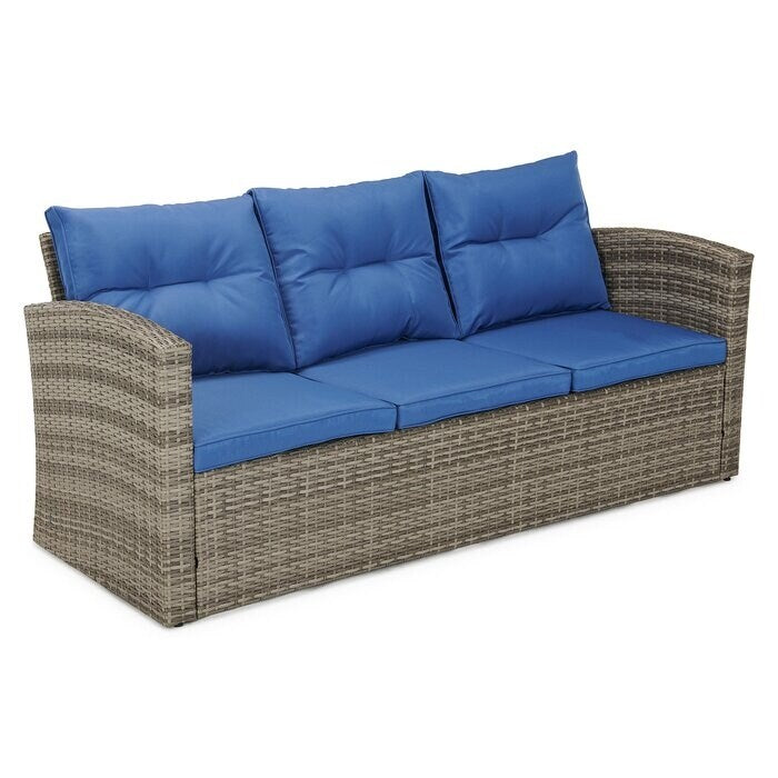 Ensemble de meubles de patio en osier de 5 pièces