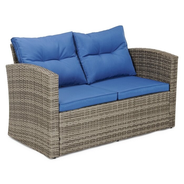 Ensemble de meubles de patio en osier de 5 pièces