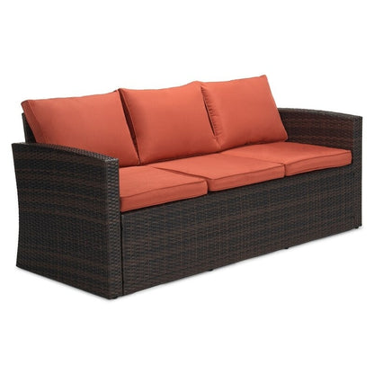 Ensemble de meubles de patio en osier de 5 pièces