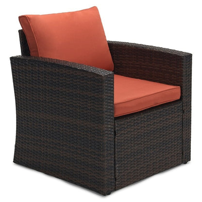 Ensemble de meubles de patio en osier de 5 pièces