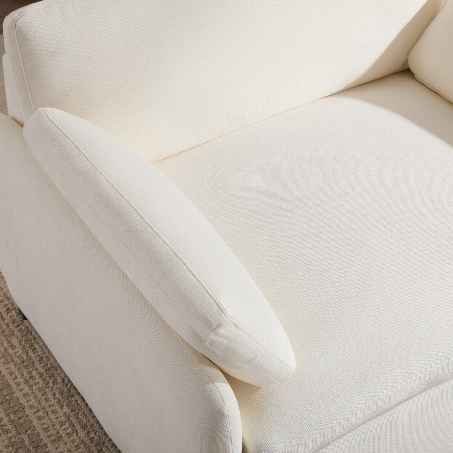 Fauteuil d'appoint simple surdimensionné en chenille 50 x 43, siège large et profond, fauteuil moderne et confortable rembourré