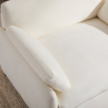 Fauteuil d'appoint simple surdimensionné en chenille 50 x 43, siège large et profond, fauteuil moderne et confortable rembourré