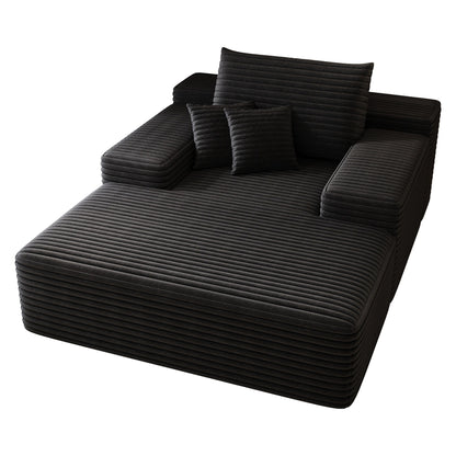 Canapé 2 places en velours côtelé 51,2 po - Siège profond et moelleux, capacité de 600 lb, aucun assemblage requis, avec coussins ergonomiques
