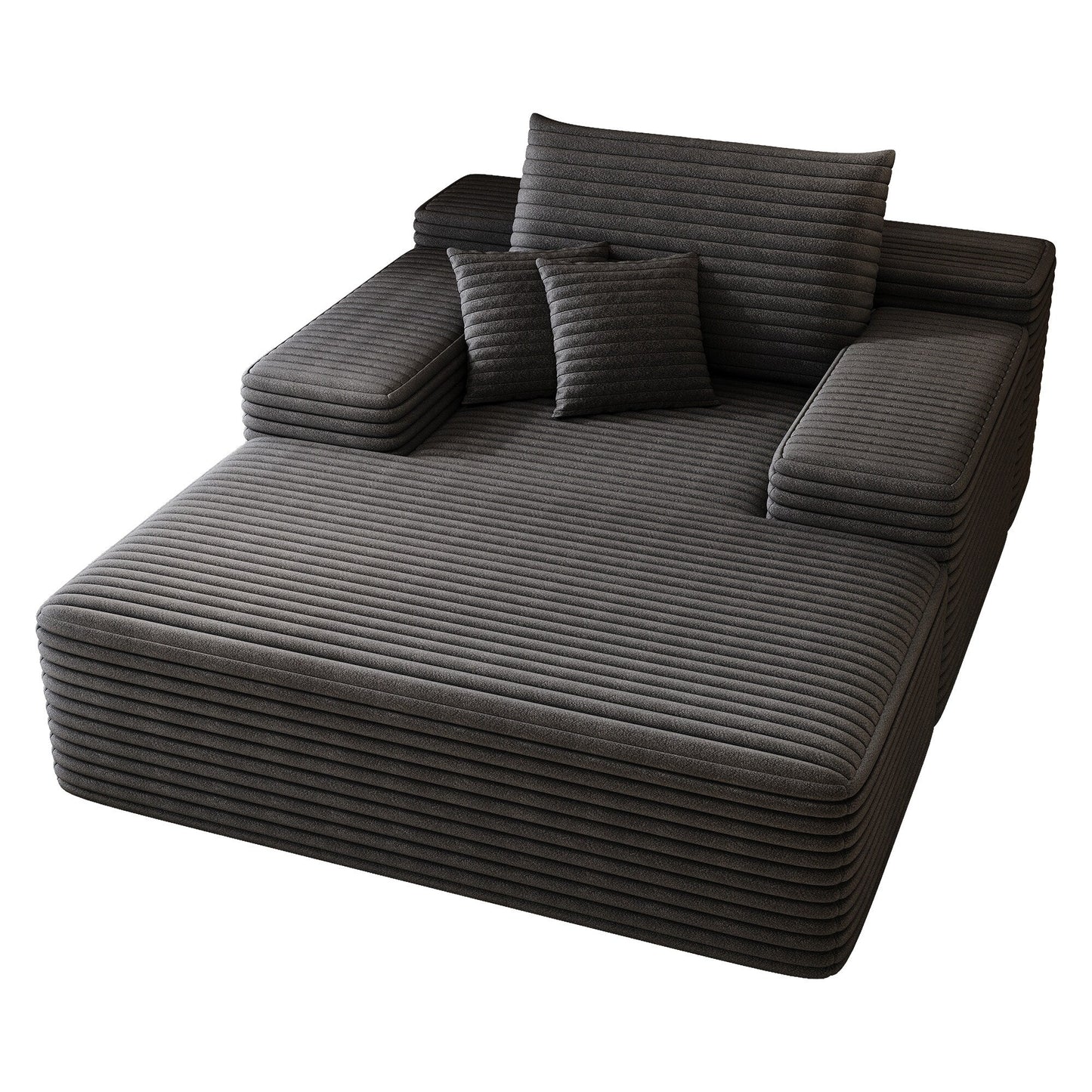 Canapé 2 places en velours côtelé 51,2 po - Siège profond et moelleux, capacité de 600 lb, aucun assemblage requis, avec coussins ergonomiques