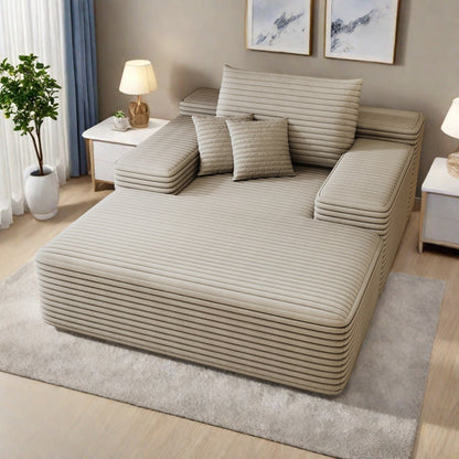 Canapé 2 places en velours côtelé 51,2 po - Siège profond et moelleux, capacité de 600 lb, aucun assemblage requis, avec coussins ergonomiques