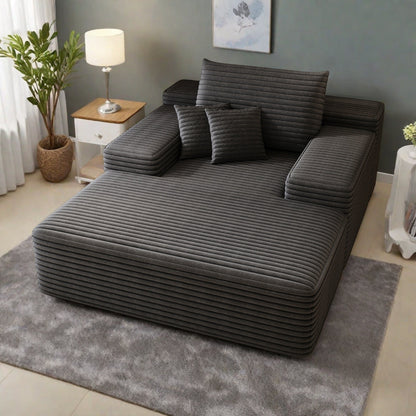Canapé 2 places en velours côtelé 51,2 po - Siège profond et moelleux, capacité de 600 lb, aucun assemblage requis, avec coussins ergonomiques