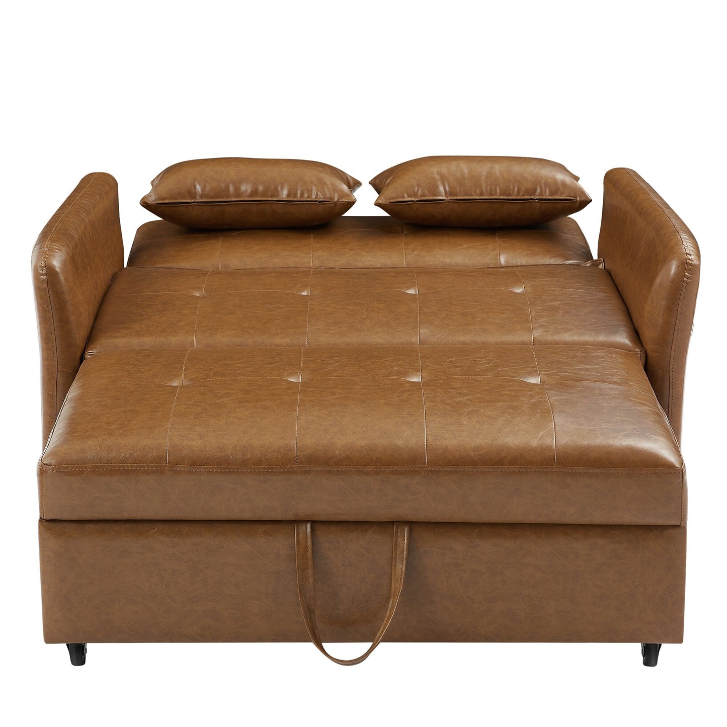 Canapé-lit convertible en polyuréthane 51,57 po avec 3 ports USB, capacité de 181 kg et mécanisme de lit gigogne