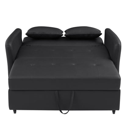 Canapé-lit convertible en polyuréthane 51,57 po avec 3 ports USB, capacité de 181 kg et mécanisme de lit gigogne