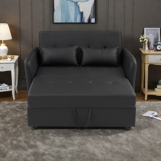 Canapé-lit convertible en polyuréthane 51,57 po avec 3 ports USB, capacité de 181 kg et mécanisme de lit gigogne