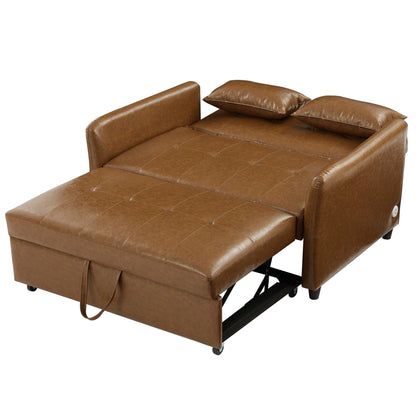 Canapé-lit convertible en polyuréthane 51,57 po avec 3 ports USB, capacité de 181 kg et mécanisme de lit gigogne