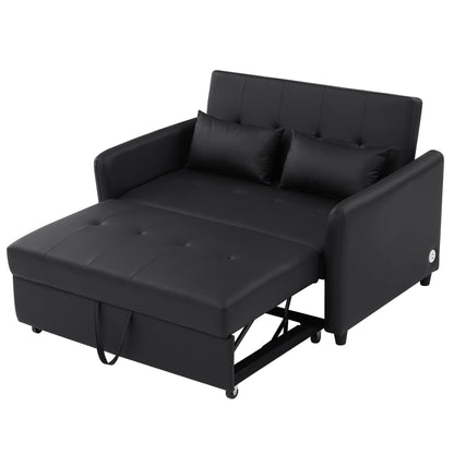 Canapé-lit convertible en polyuréthane 51,57 po avec 3 ports USB, capacité de 181 kg et mécanisme de lit gigogne
