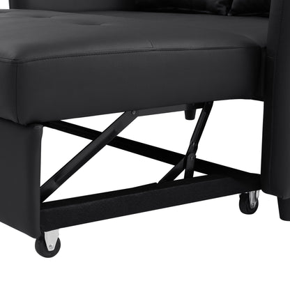 Canapé-lit convertible en polyuréthane 51,57 po avec 3 ports USB, capacité de 181 kg et mécanisme de lit gigogne