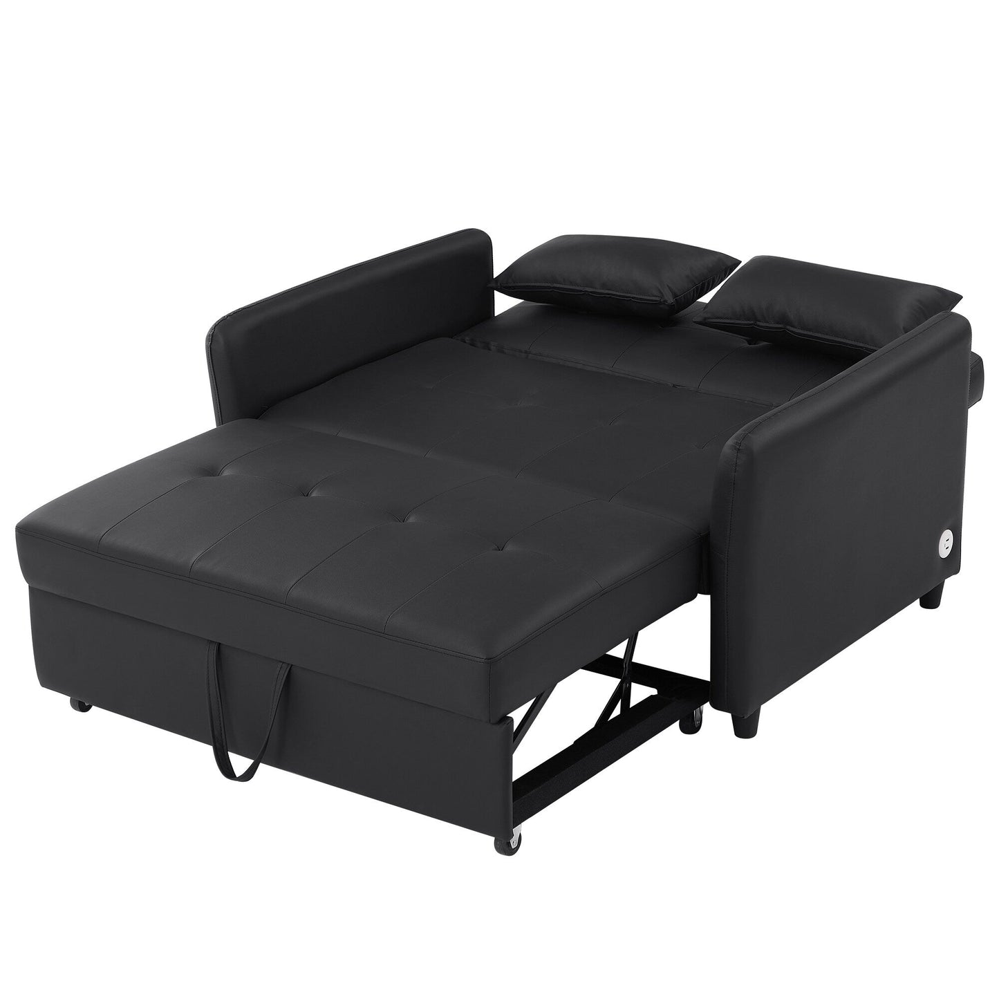 Canapé-lit convertible en polyuréthane 51,57 po avec 3 ports USB, capacité de 181 kg et mécanisme de lit gigogne