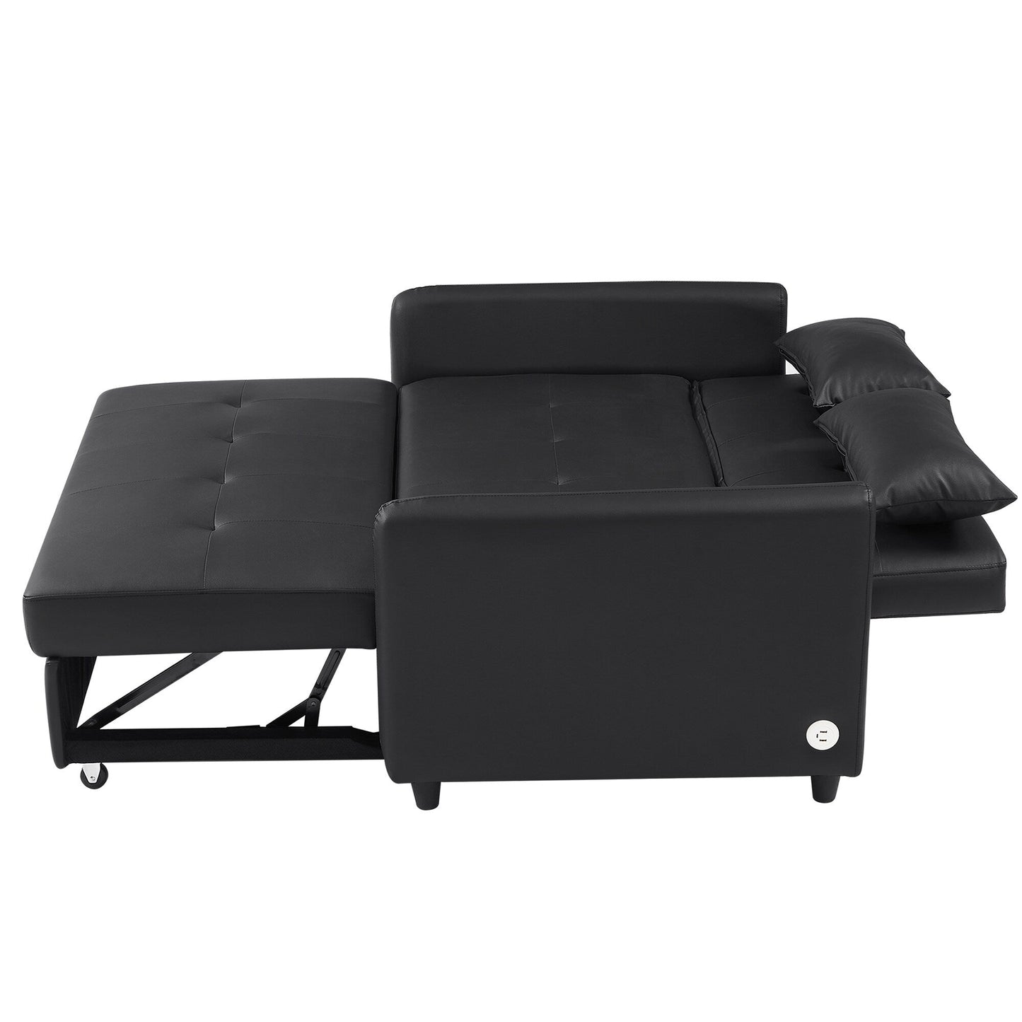 Canapé-lit convertible en polyuréthane 51,57 po avec 3 ports USB, capacité de 181 kg et mécanisme de lit gigogne