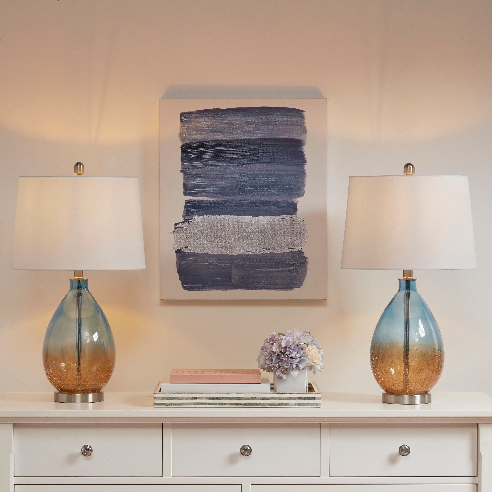 Lampe de table Cortina en verre ombré 510 Design, lot de 2
