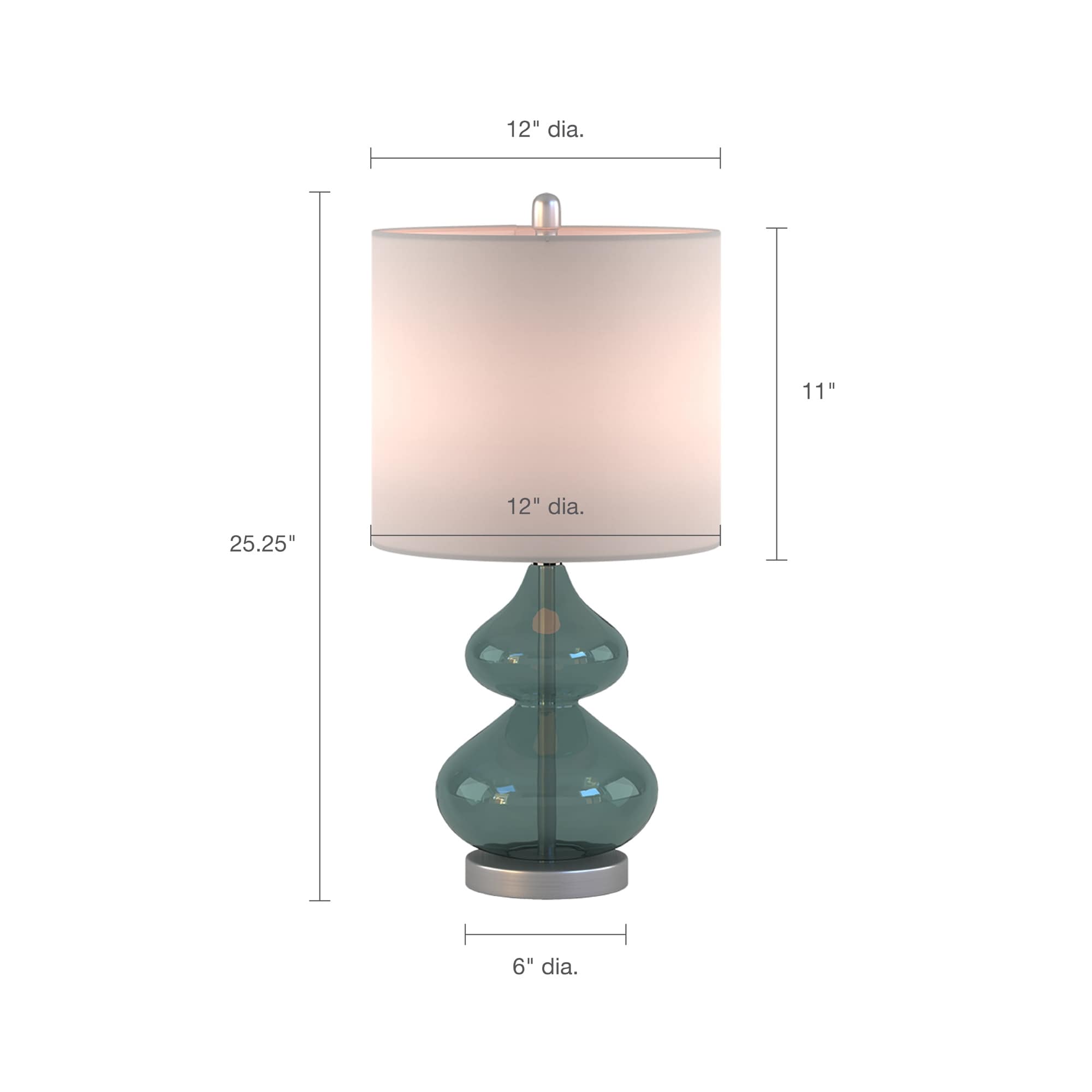 Lampe de table en verre courbé Ellipse, lot de 2