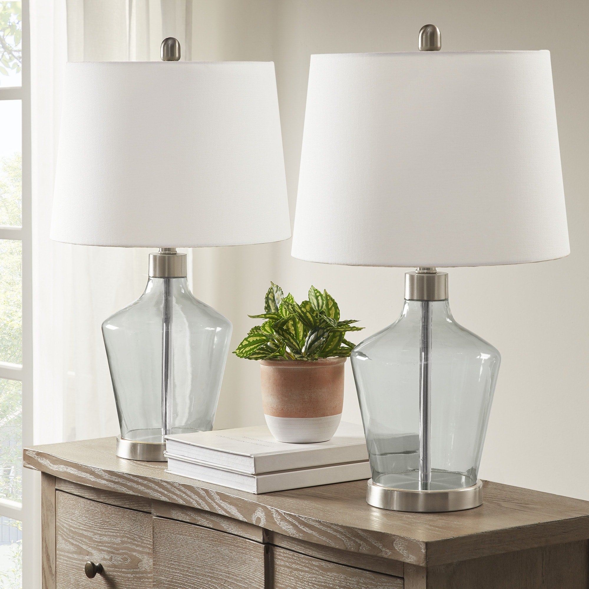 Lampe de table angulaire en verre 510 Design Harmony, lot de 2