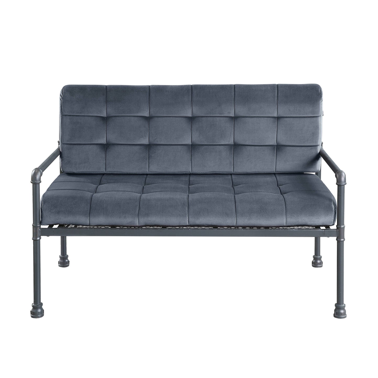 Canapé causeuse capitonné en velours de 51 pouces avec coussin d'assise en mousse à mémoire de forme pour le salon