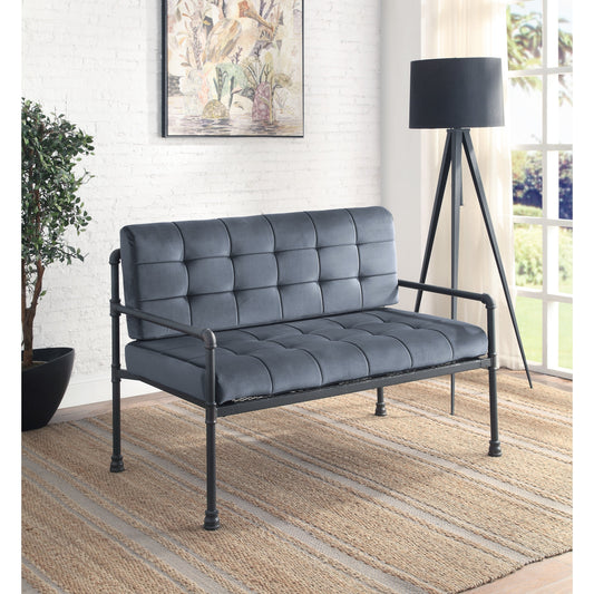 Canapé causeuse capitonné en velours de 51 pouces avec coussin d'assise en mousse à mémoire de forme pour le salon