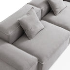 Canapé modulaire Freedom gris neuf avec pouf