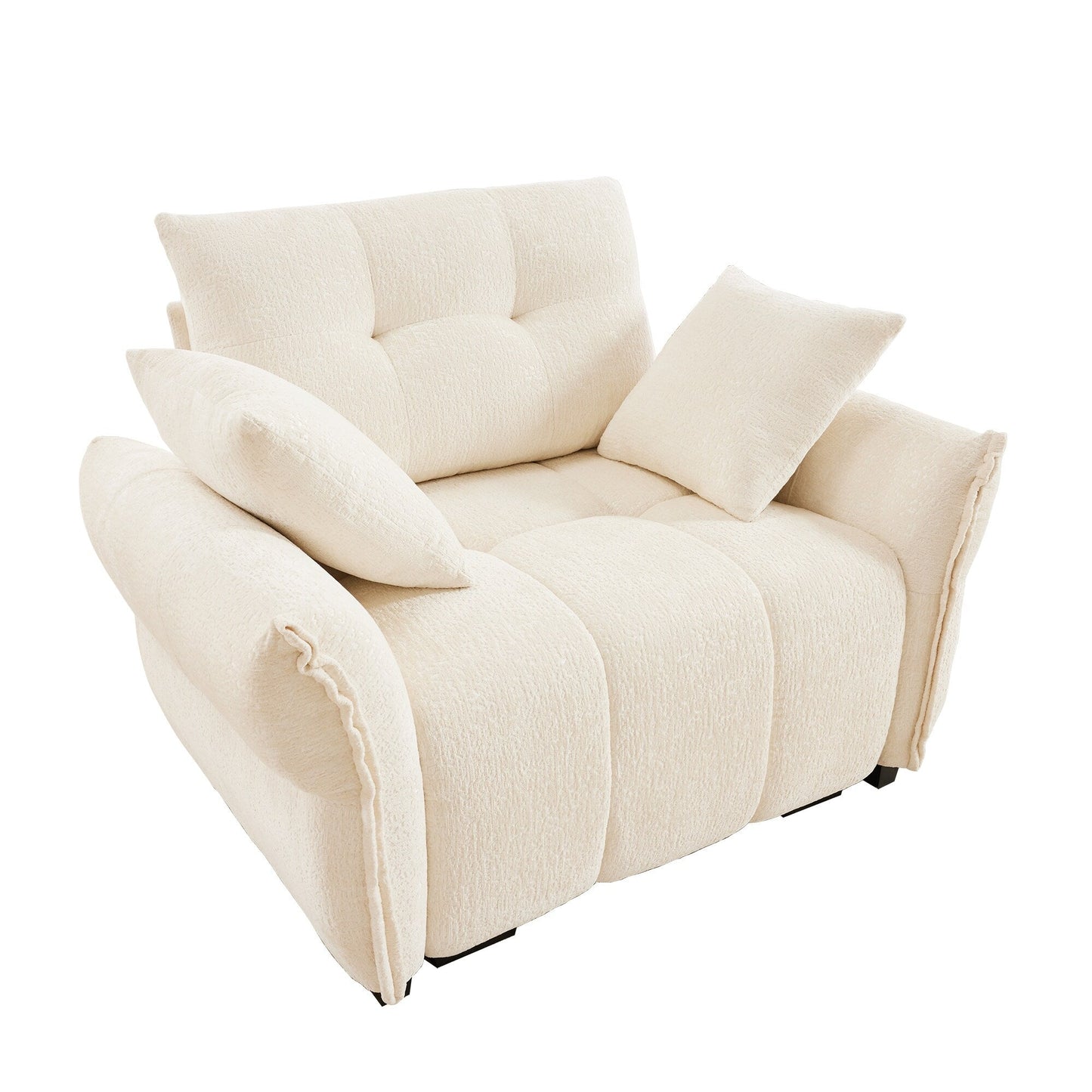 Canapé 1 place en chenille 53,94 $ avec coussins de soutien et coussins décoratifs haute résilience
