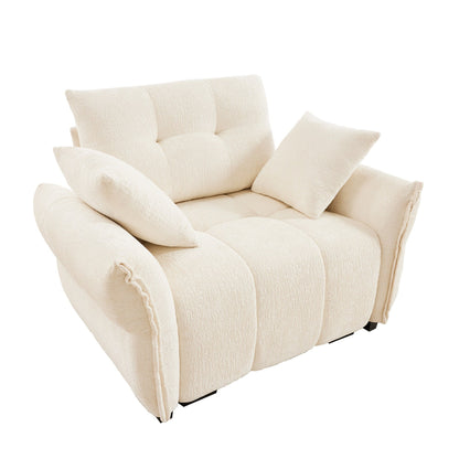 Canapé 1 place en chenille 53,94 $ avec coussins de soutien et coussins décoratifs haute résilience